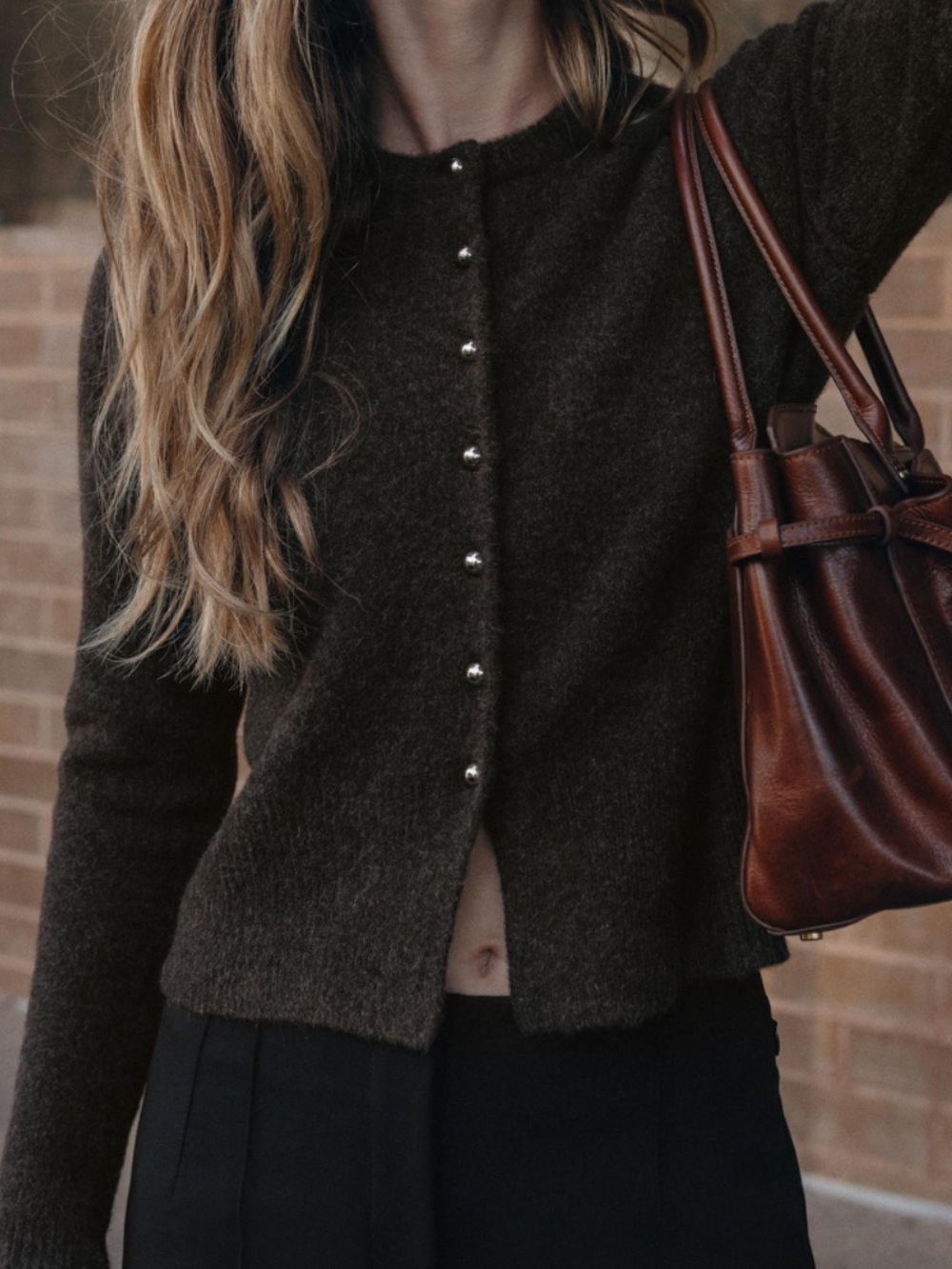 Zara BALL BUTTON KNIT VIGORE NWT M